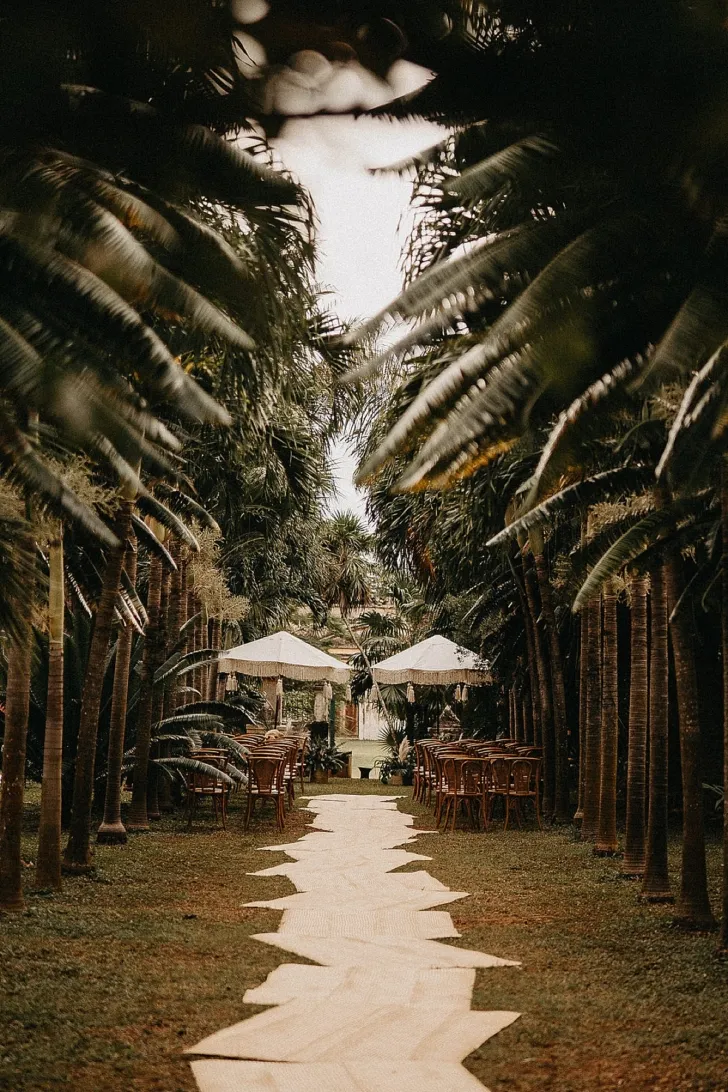 outdoor ceremony venue with beautiful trees
