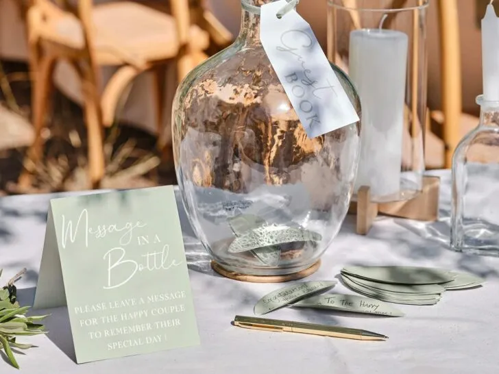 message in a bottle guest book couples wedding shower ideas