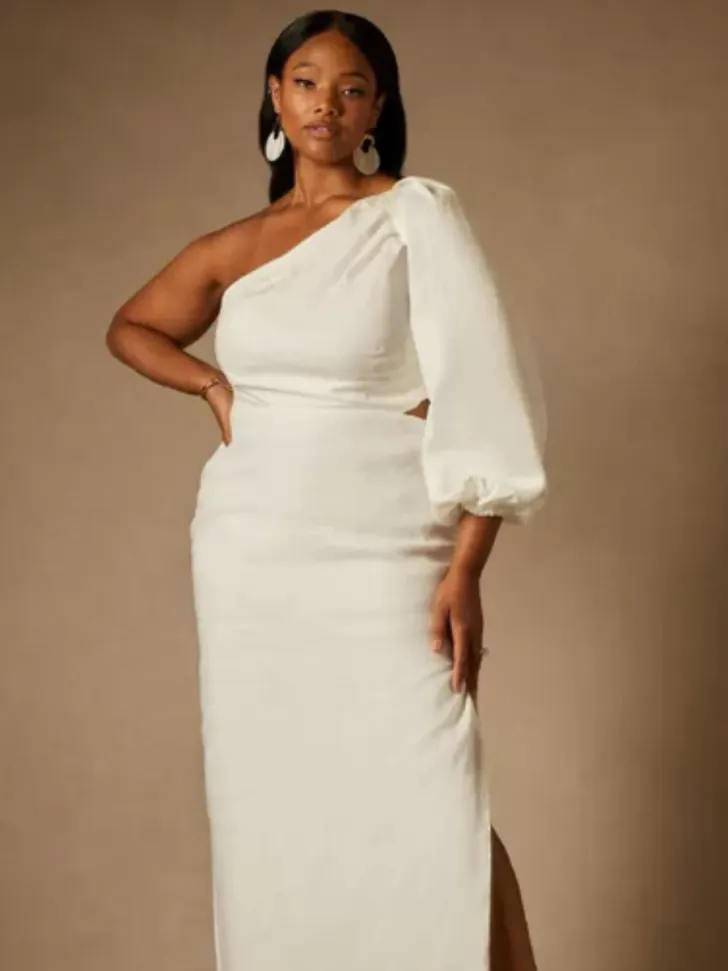 One-Shoulder Plus Size Wedding Dress from Eloquii
